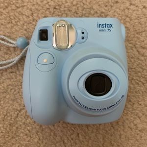 Light blue Instax mini 7S Polaroid camera & case